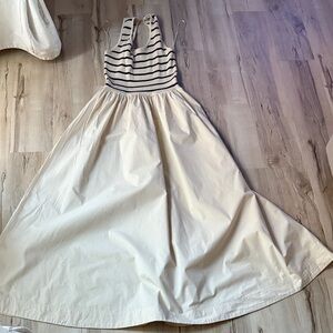 Moon River Striped Black and White Maxi Dress